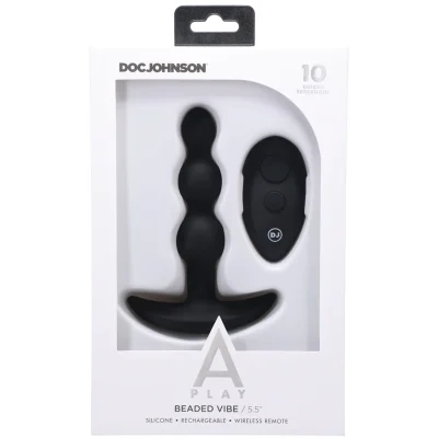 A Play BEADED VIBE Rechargeable Silicone Anal Plug with Remote.webp