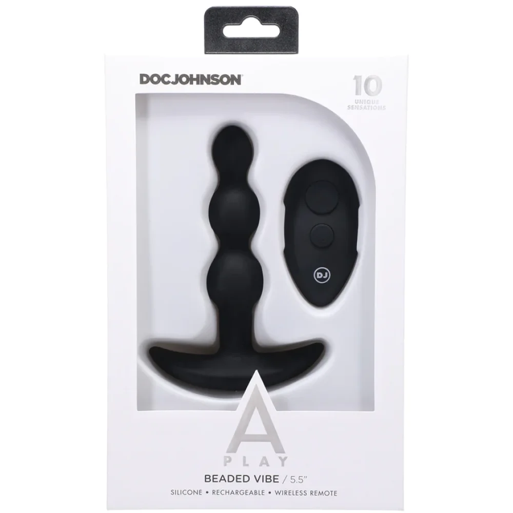 A Play BEADED VIBE Rechargeable Silicone Anal Plug with Remote.webp