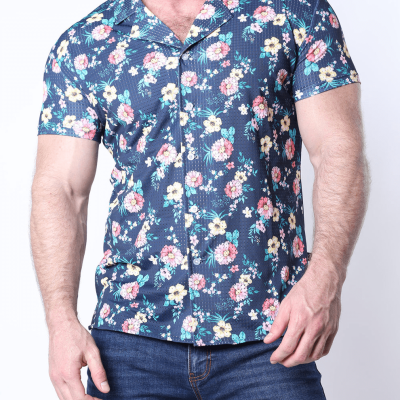 Balboa Button Down Shirt navy floral front.png