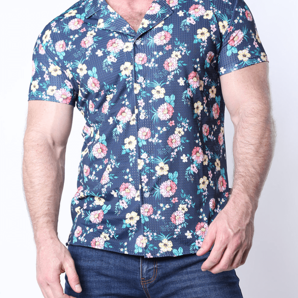 Balboa Button Down Shirt navy floral front.png