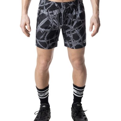 Barbed Wire Rugby Short Black Front.jpg