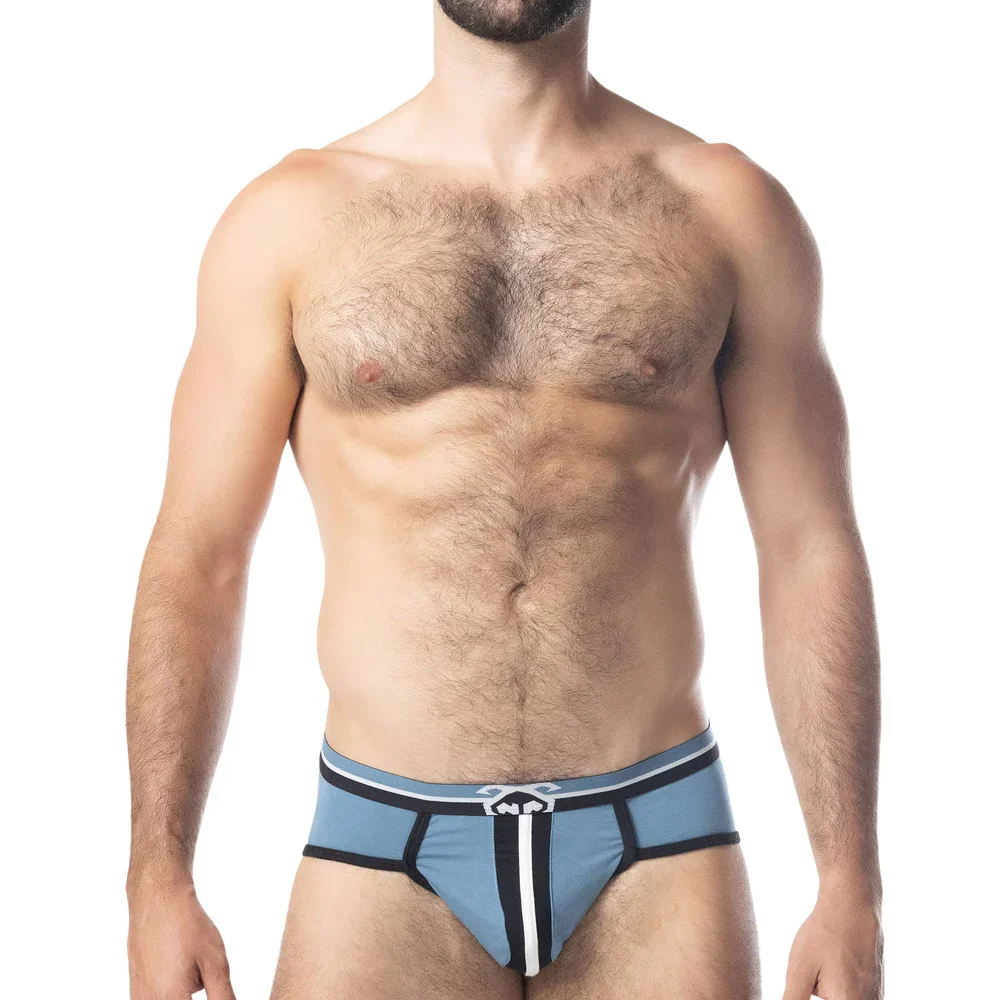 Brawn U Front Brief Blue Steel Black White.webp