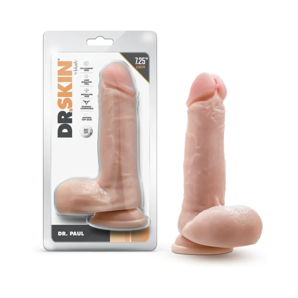 Dr Skin Dr Paul Dildo With Balls 7 25in Beige.webp
