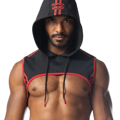 Ignite Cropped Hoodie Black Red Front.webp