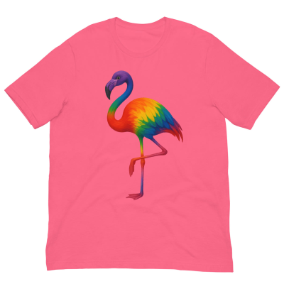 Pride Flaminigo tshirt pink.png