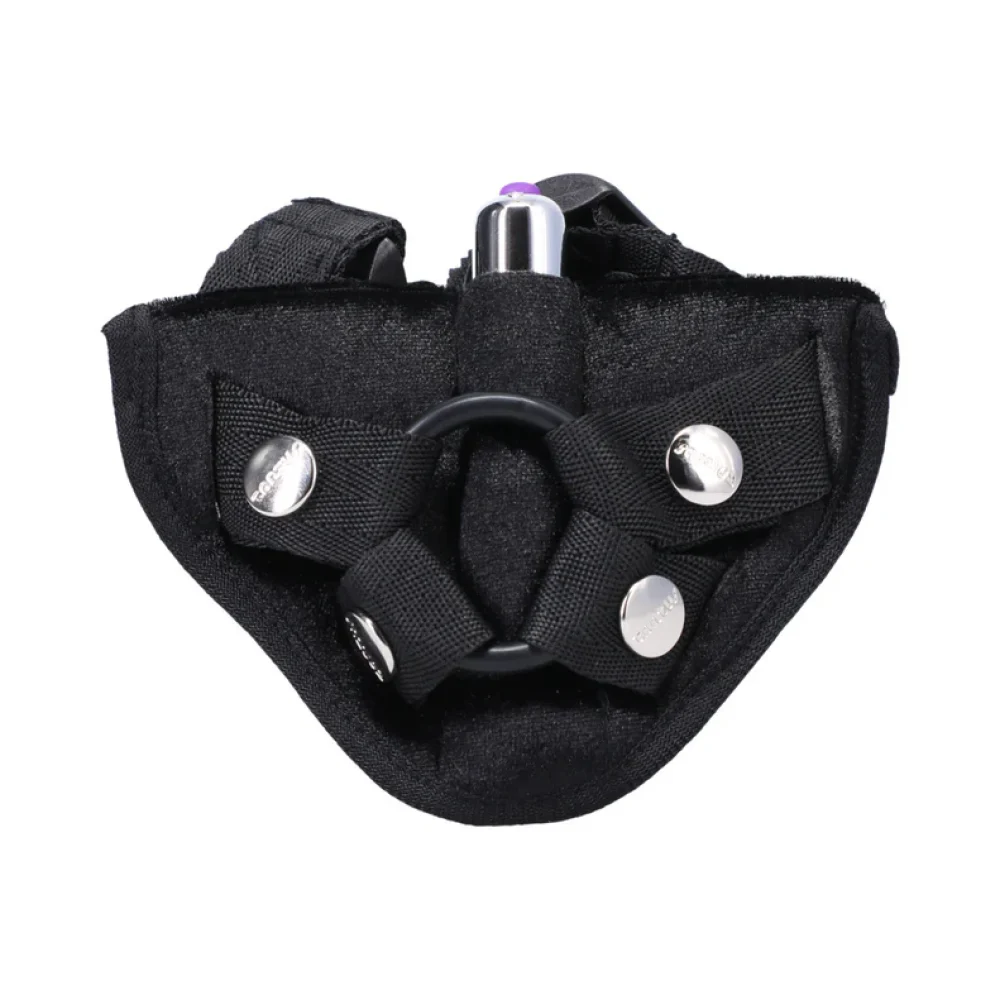 Tantus Velvet Vibrating Strap On Harness Onyx image 2.webp